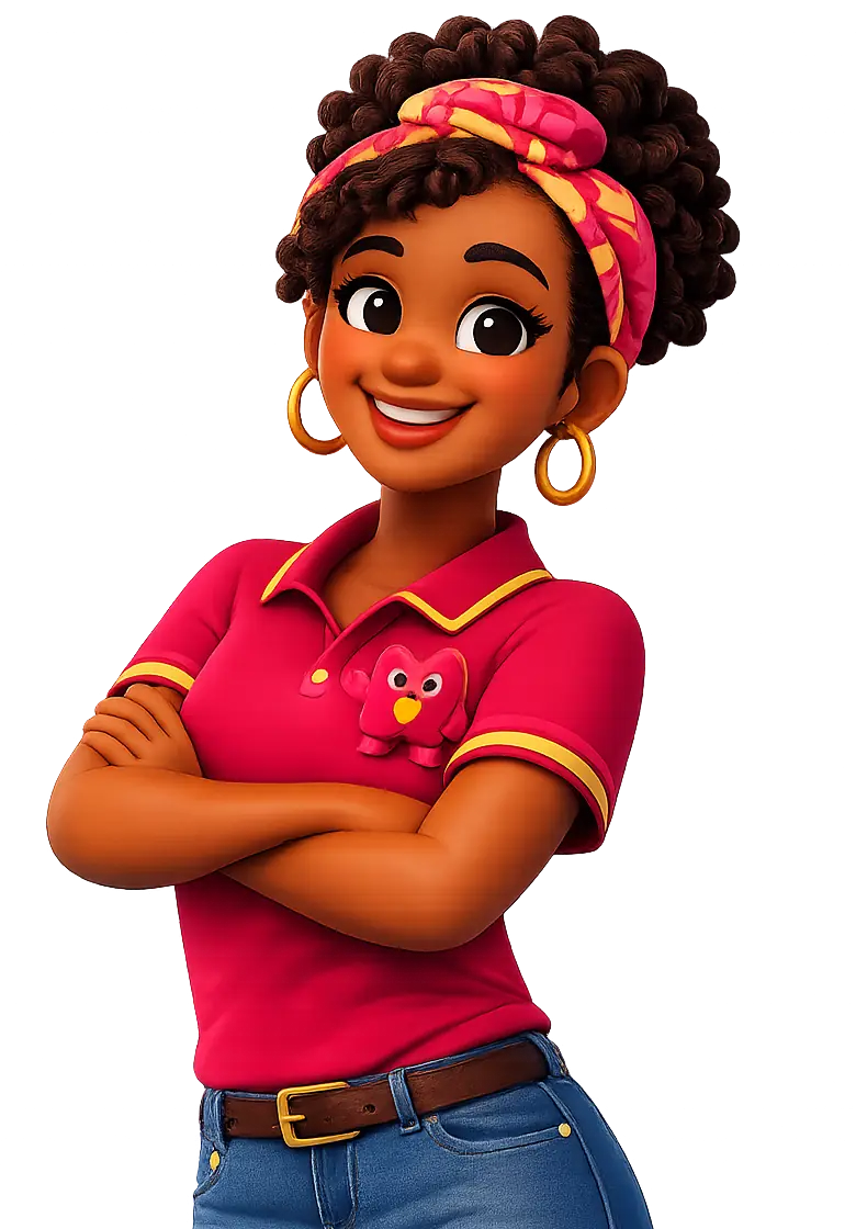 Lina, conseillère Atoumo Assurances, souriante, les bras croisés