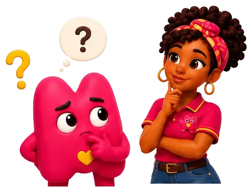 Mo et Lina s'interrogent, entourés de points d'interrogation